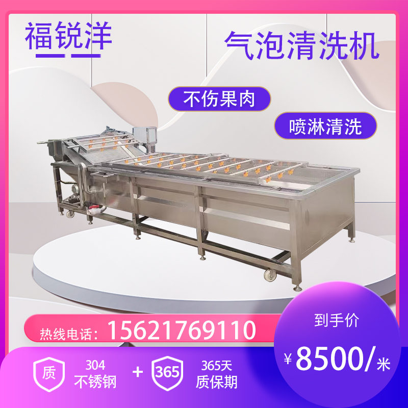 Large multi-function net vegetable processing pipeline full automatic pea dandelion peanut sanctuary bubble cleaning machine