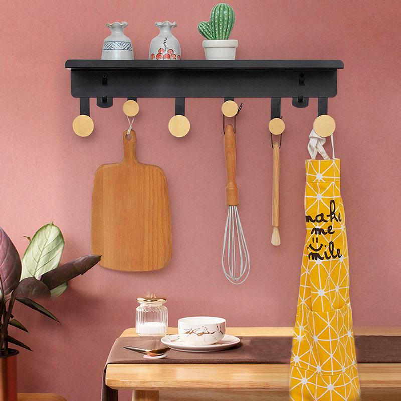 Wall shelf free of perforated dormitories Bedroom dining room table lined with wall hanging on the wall