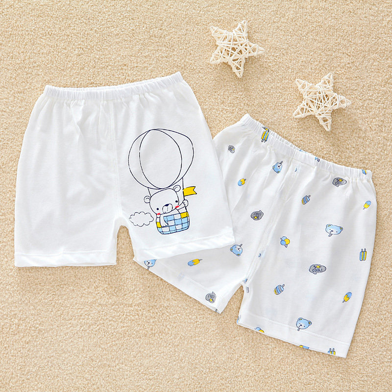 Hamic summer men and women baby bamboo fiber shorts children's underwear cartoon baby dual-use crotch pajamas thin section