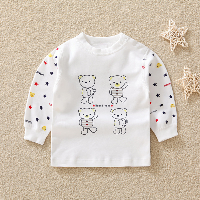 Hamic Baby Pure Cotton Long Sleeve Blouse Khamic Autumn Winter Male And Female Cotton Sweatshirt Baby Autumn Jersey Undershirt