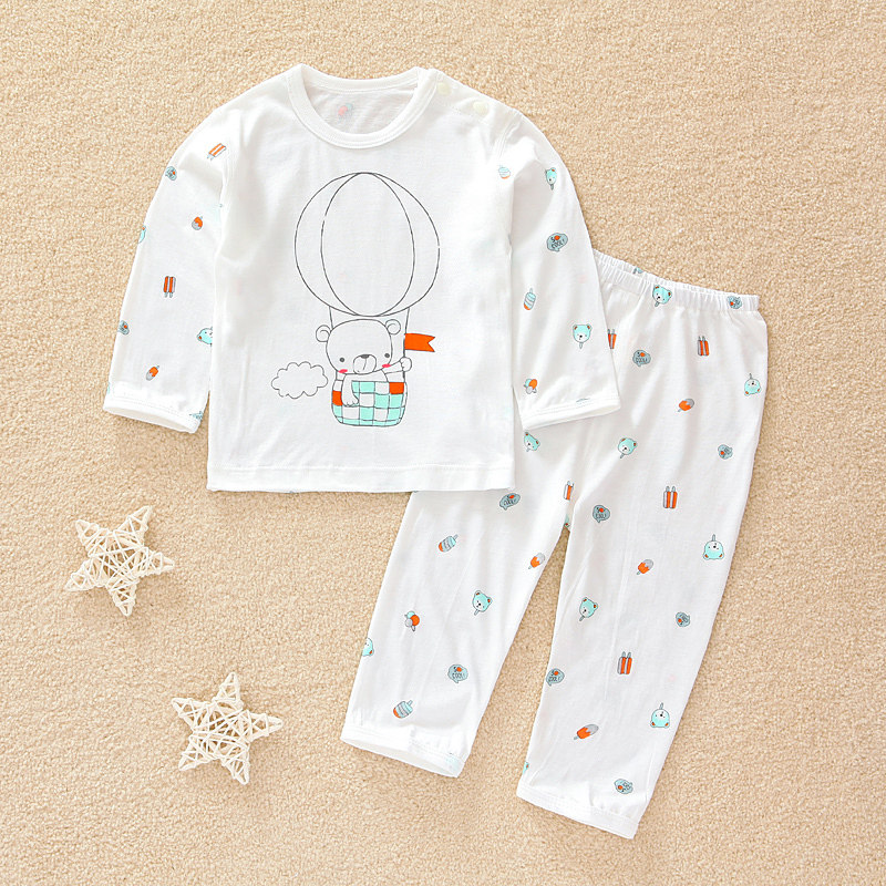 Summer Hamiqi Baby Pajamas Package Boy Aki Boy and Girl Long Sleeve Air Conditioning Bamboo Fiber Lingerie