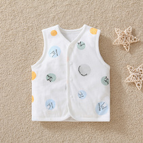 Baby clip cotton waistcoat hamic autumn winter male and female baby pure cotton warm vest newborn baby care navel shoulder waistcoat
