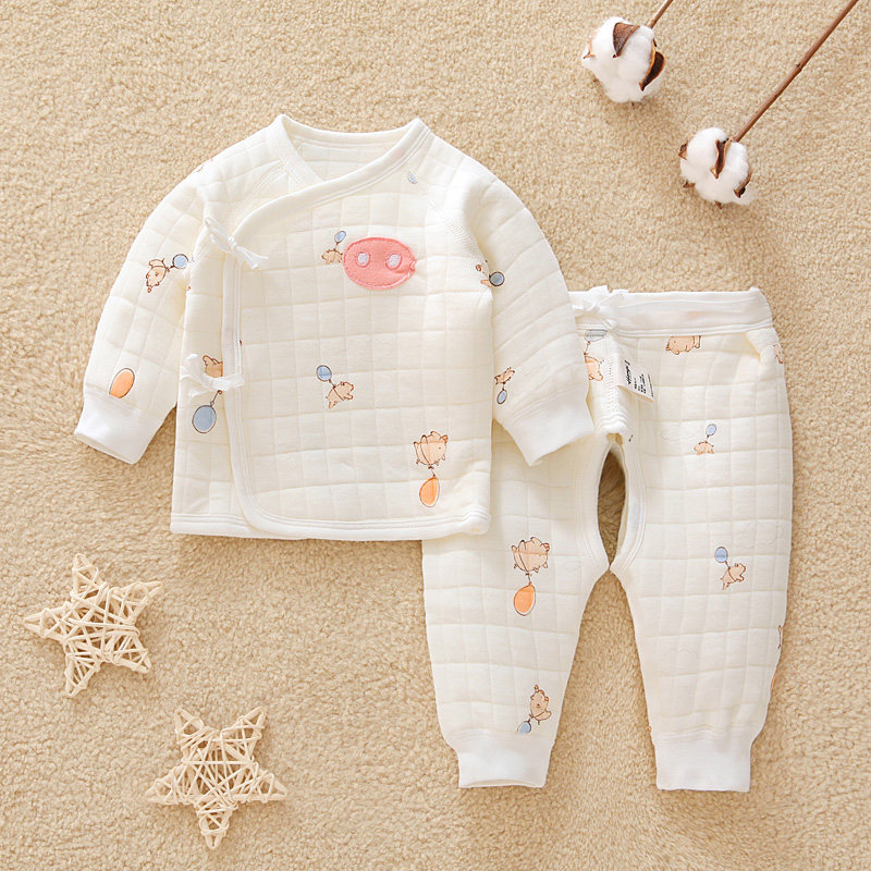 Newborn Monk Clothing Pure Cotton Boneless Newborn Baby Warm Underwear Suit Baby Strap Clothes Autumn Winter New