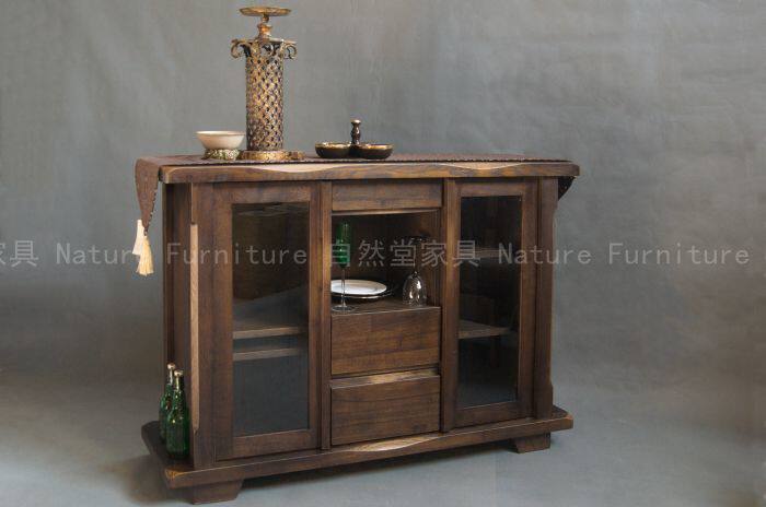 Dazuka Furniture Pure Solid Wood Water Curu Dining Cabinet Wine Cabinet Whole Dress Multifunctional Xuan Guan Cabinet