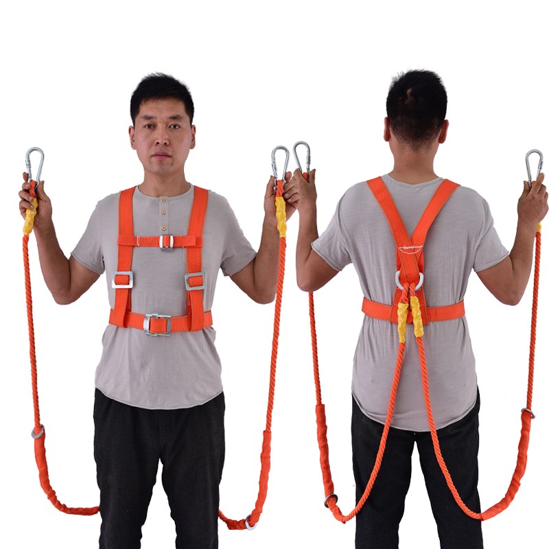 High-altitude work safety belt outdoor construction safety belt body five-point European air-conditioning installation safety rope electrician belt