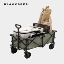 Black Deer Camp Car Cart Portable Pull Grocery Shopping Four-wheeled Hand-pulled Camper Camping Car Outdoor Picnic Small Trailer