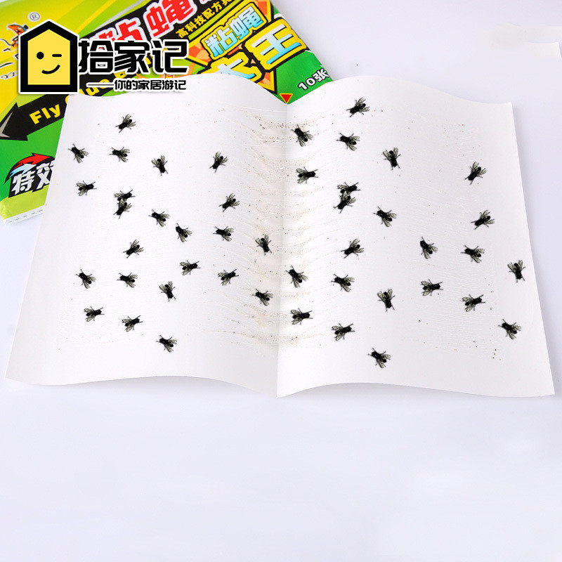 Household strong fly stickers sticky fly paper to kill flies artifact mosquito glue fly trap fly kill drug sticky fly board dip