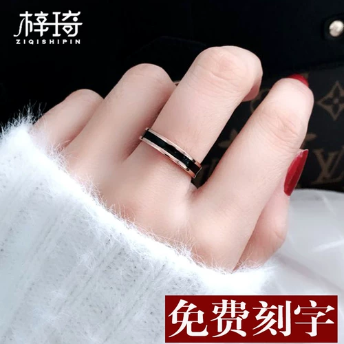 Золотое кольцо из нержавеющей стали для влюбленных, в корейском стиле, на указательный палец, простой и элегантный дизайн, розовое золото, делается под заказ