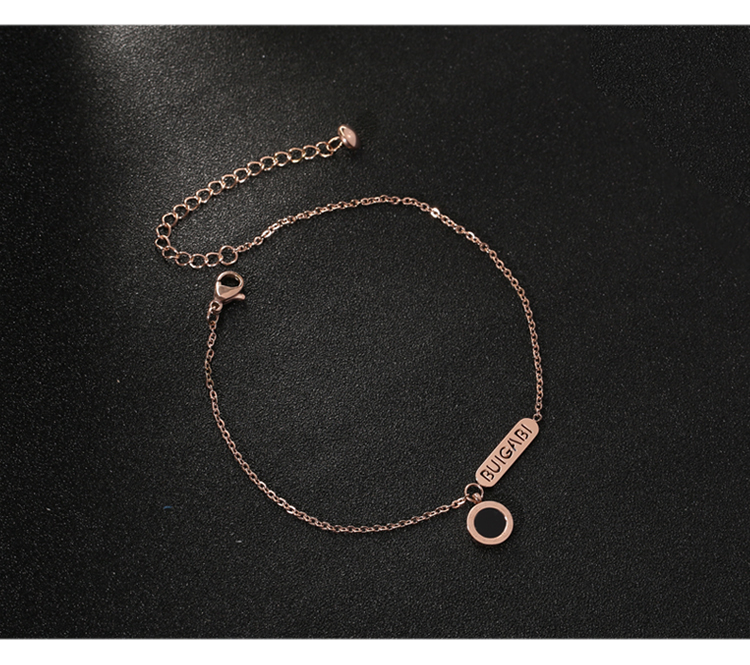 Phiên bản tiếng Hàn của vòng chân bằng thép titan nữ bằng thép titan 18k vàng hồng đơn giản chuông đỏ học sinh Sen cá tính bạn gái thời trang - Vòng chân những mẫu lắc chân đẹp nhất