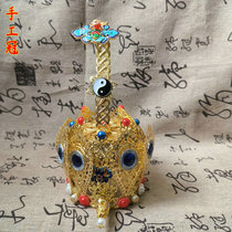 Taoist supplies Taoist high-gong hat Tai Chi lotus crown crystal crown cloisonné lotus crown head crown Taoist crown