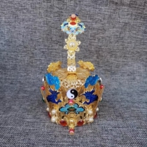 Retro lotus crown auspicious clouds cranes flying cranes Ruyi crown lotus crown hexagonal hat