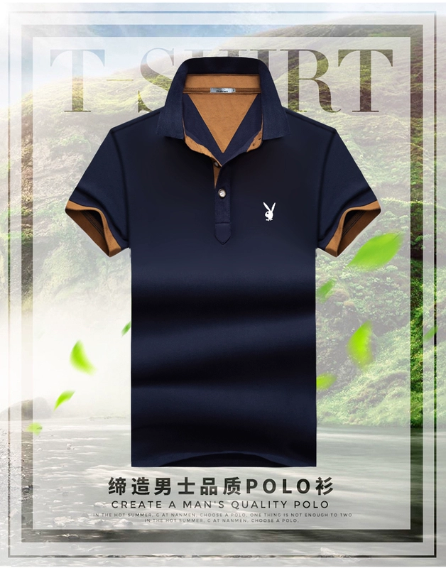 Paul polo áo sơ mi nam ngắn tay ve áo màu rắn thêu t-shirt 2018 mùa hè thanh niên kích thước lớn quần áo cotton áo polo