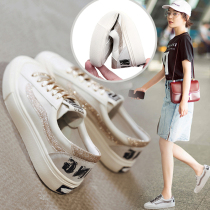 Small ckerwin xie brand Star of the same paragraph wild basic white xie female Korean leather flat single xie plate xie