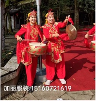 Wei Feng Gong and Drum Team Costumes Drum Performance Costumes Womens Chinese Feng Shui Drum Festive Waist Drum Team Yangko Costume New Style