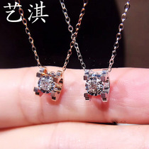 Yiqi jewelry white 18k gold classic wedding minotaur single diamond diamond pendant car flower large diamond necklace