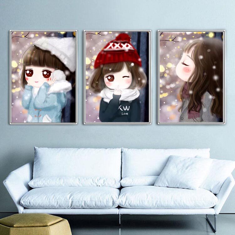 Mona Lisa line embroidered new 2021 simple embroidered small cross embroidered cute cartoon minimalist modern living room bedroom