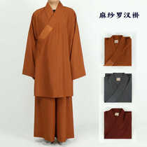 Linen Luohan gown breathable suit monk clothing cool monk men and women master clothing monk clothing summer
