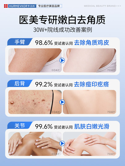 果酸磨砂膏去角质美白鸡皮死皮疙瘩全身关节去黑色素嫩白身体清洁