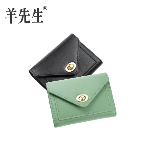 羊先生 Короткий бумажник, сумка, универсальный кошелек, из натуральной кожи