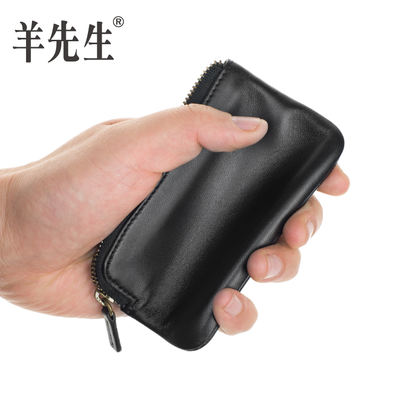 Goat's Key Bag Genuine Leather Zero Wallet Male small wallet Female lambskin Soft Coin Bag Ultra Slim Mini-Necklace Bag