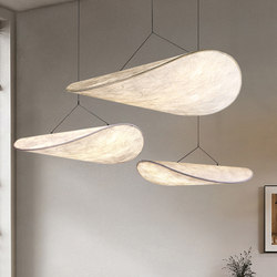 Danish Designer Japanese Wabi-Sabi Style Potato Chip Silk Restaurant Chandelier Nordic Art Homestay Living Room Bedroom Lamp