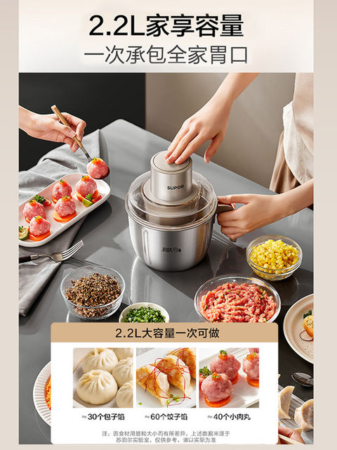 Supor Meat Grinder for Home Use, Multifunctional Stainless Steel Electric Food Processor, Fully Automatic Meat Mincer and Food Chopper, 2025 New Model