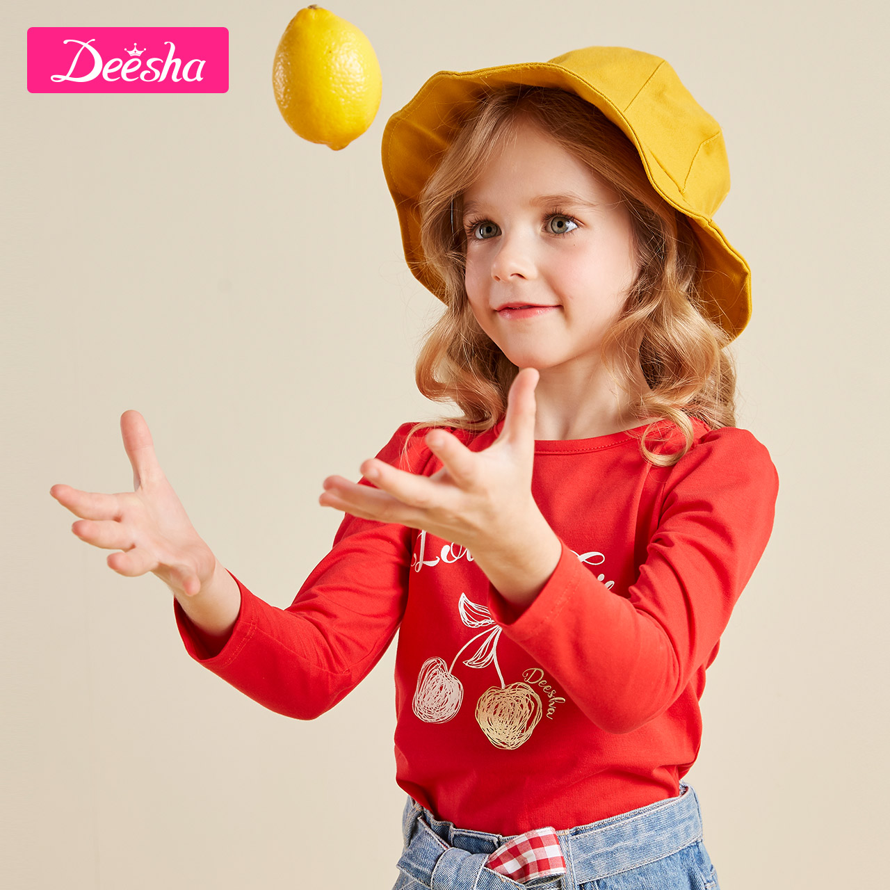 Desa Trẻ em ăn mặc cô gái 2020 mùa xuân dress mới vừa trẻ em Little Girl dài tay áo T-Shirt Top tinh khiết bông Dysa