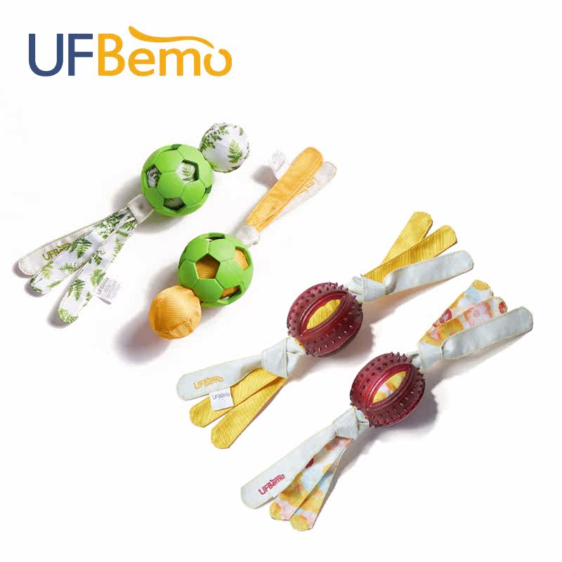 UFBemo dog toy bite-resistant rubber ball Oxford cloth football hollow hidden food interactive companion sounding toy