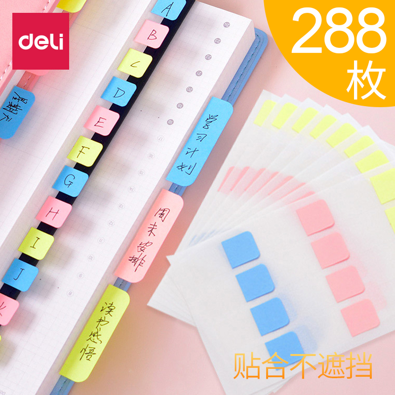 Powerful post-it page number label index sticker cute notes focus on distinguishing transparent marks color indication fluorescent mark paging post-it notes classification students with bookmarks self-adhesive handwritten strips