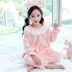 Cô gái flannel đồ ngủ mùa xuân và mùa đông bé cậu bé lớn con dày Coral Princess tracksuit cô gái trẻ Phù hợp với trẻ em