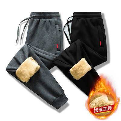 加厚加绒带绒外穿九分裤运动卫裤保暖男裤