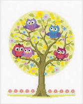 Vervaco PN-0146618 Little Owls Tree Non-Finished