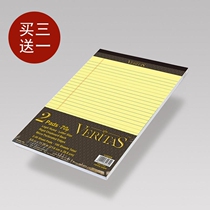 American photo paper a4a5 Note 3 hole American notebook can be torn thick yellow white paper grid horizontal line