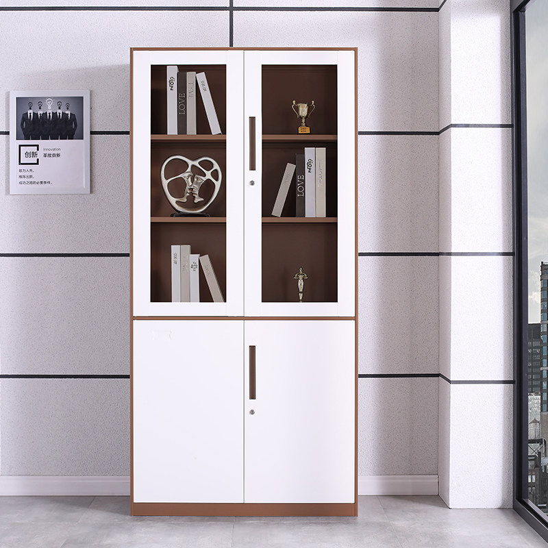 Baogeli Iron file cabinet Financial certificate cabinet Data file cabinet Glass cabinet Lock storage office low cabinet