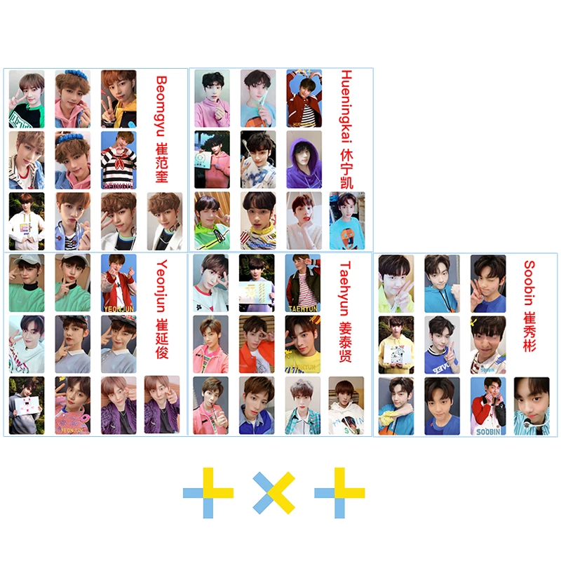 TXT BeOMGYU Hueningkai SOOBIN TAEHYUN Yeonjun персональная кристальная карта наклейка