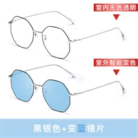 Черная серебряная рама+не -деги [синий+УФ -профилактика]