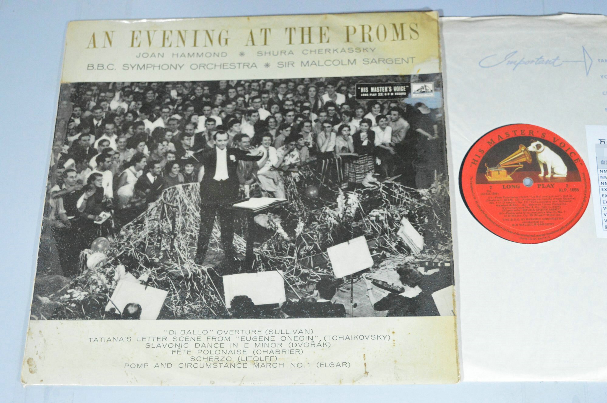 Sargent Sargent Evening at the Proms Red Gold Label ALP Blackglue LP