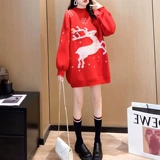 Tmall, красный демисезонный дизайнерский свитер, 2021 года, оверсайз, в западном стиле, тренд сезона