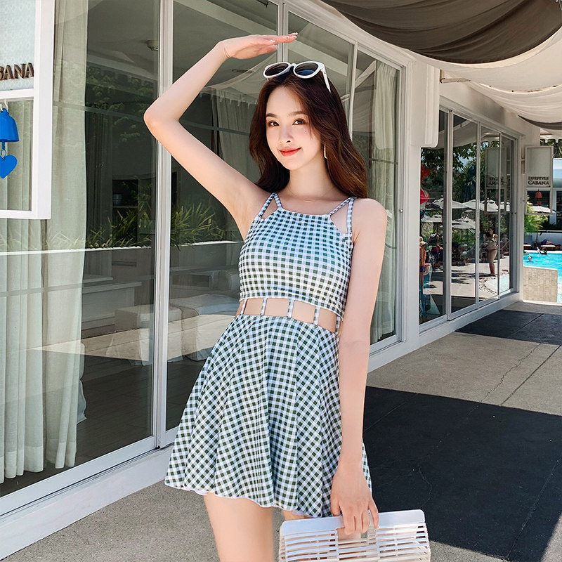 Swimsuit Women's conservative Lions Skirt Belly slim fit for a small frescoed spa sexy holiday 2021 new