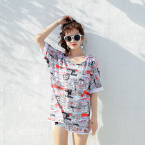 Swimsuit womens three-piece set of divided conservative belly thin flat corner blouse size student hot spring 2021 New explosion