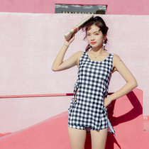 2021 new swimsuit womens three-piece Conservative belly slim flat corner shirt sexy gathering hipster holiday