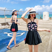 Swimsuit Women Conjoined Dress Style Flat Angle Small Chest Coaling South Korea Slim-covered Belly Soak Spa Small Fresher Swimsuit