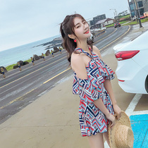 Swimsuit Women conjoined conservative skirt with small breasts gathered in fashion Slim Veil Student Korea Bubble Spa Swimsuit