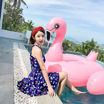 Swimsuit Women Conjoined Dress Style Conservative Flat Angle Steel Toga to Conspicuine South Korea Xiaoqing New Bubble Spa Swimsuit