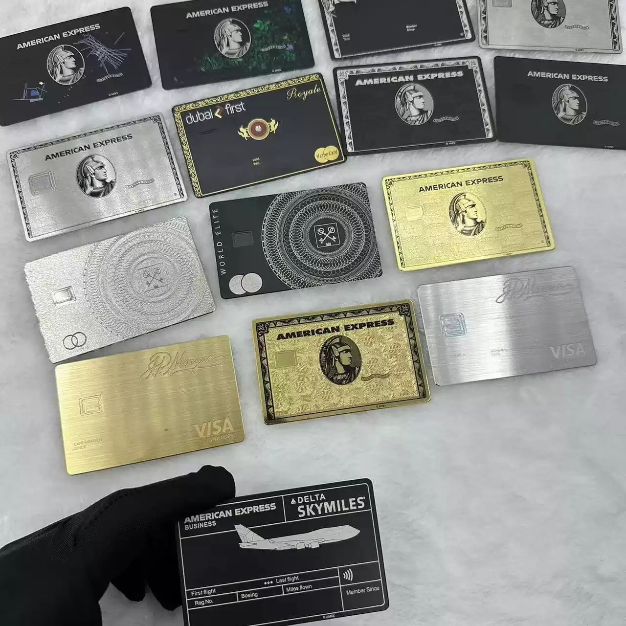 定製金屬個性收藏美國運通黑金卡信用卡升級成摩根大通JP