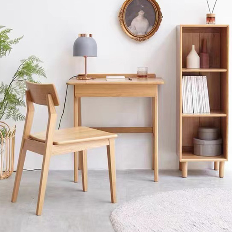 Nordic all solid wood desk small apartment bedroom bedside small side table simple modern ash wood primary school student computer desk