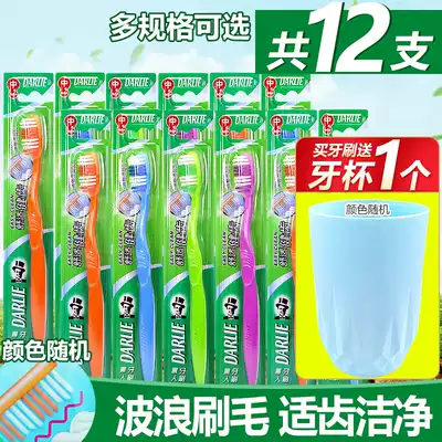 Darlie toothbrush set, comfortable and healthy teeth, medium hair, bristles, large brush head, adult models, tooth stains, household family wear