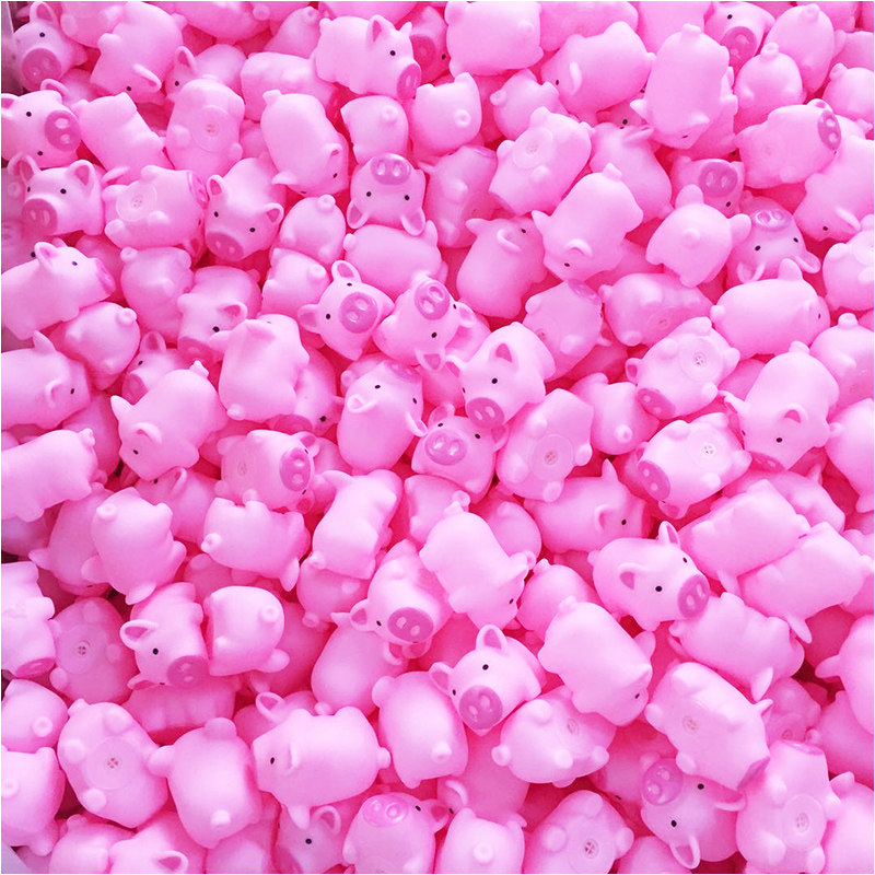 Baby bath bathroom Baby pinching is called decompression Little pink pig Little yellow duck Small animal pinching music toy giveaway