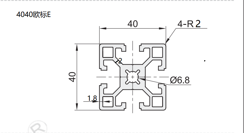 欧标4040 壁厚2.0 加厚重型铝材框架自动化外罩怡合达AOB05-4040E