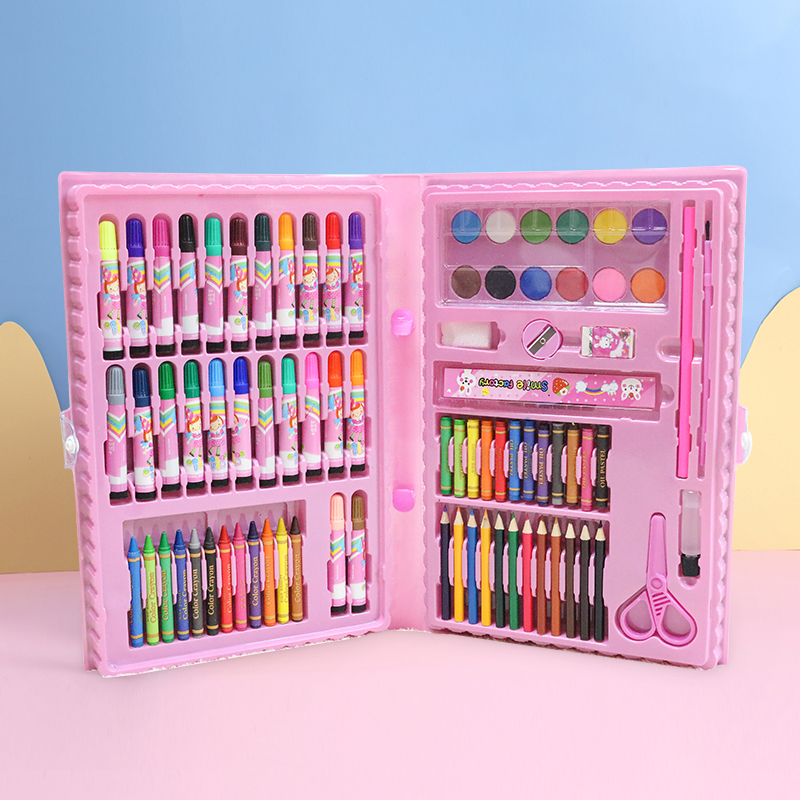 110 Piece Painting Set - 1 Painting In Pinkchildren 208 piece Watercolor pen draw suit Color pen 3-6 year Fine Arts study articles painting tool kindergarten